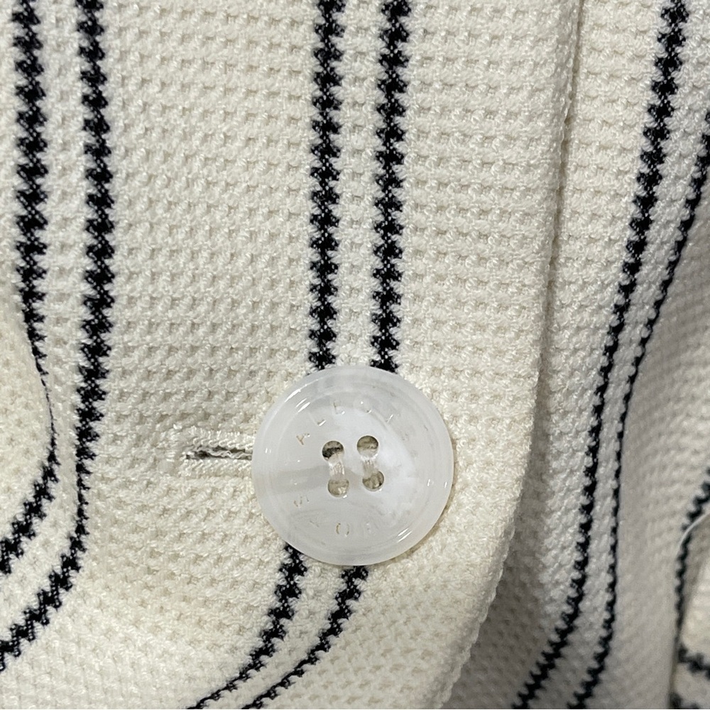 Talbots Aberdeen Knit Blazer Textured Ponte Stripe Blazer Size 2 White Black - Picture 6 of 9
